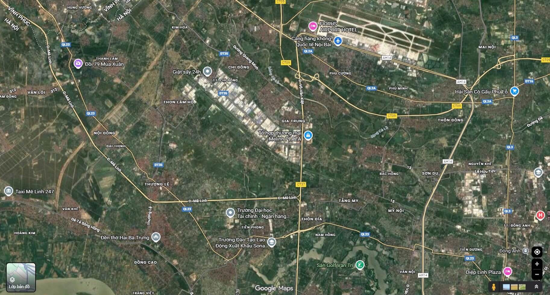 vị trí dự án emerald park mê linh